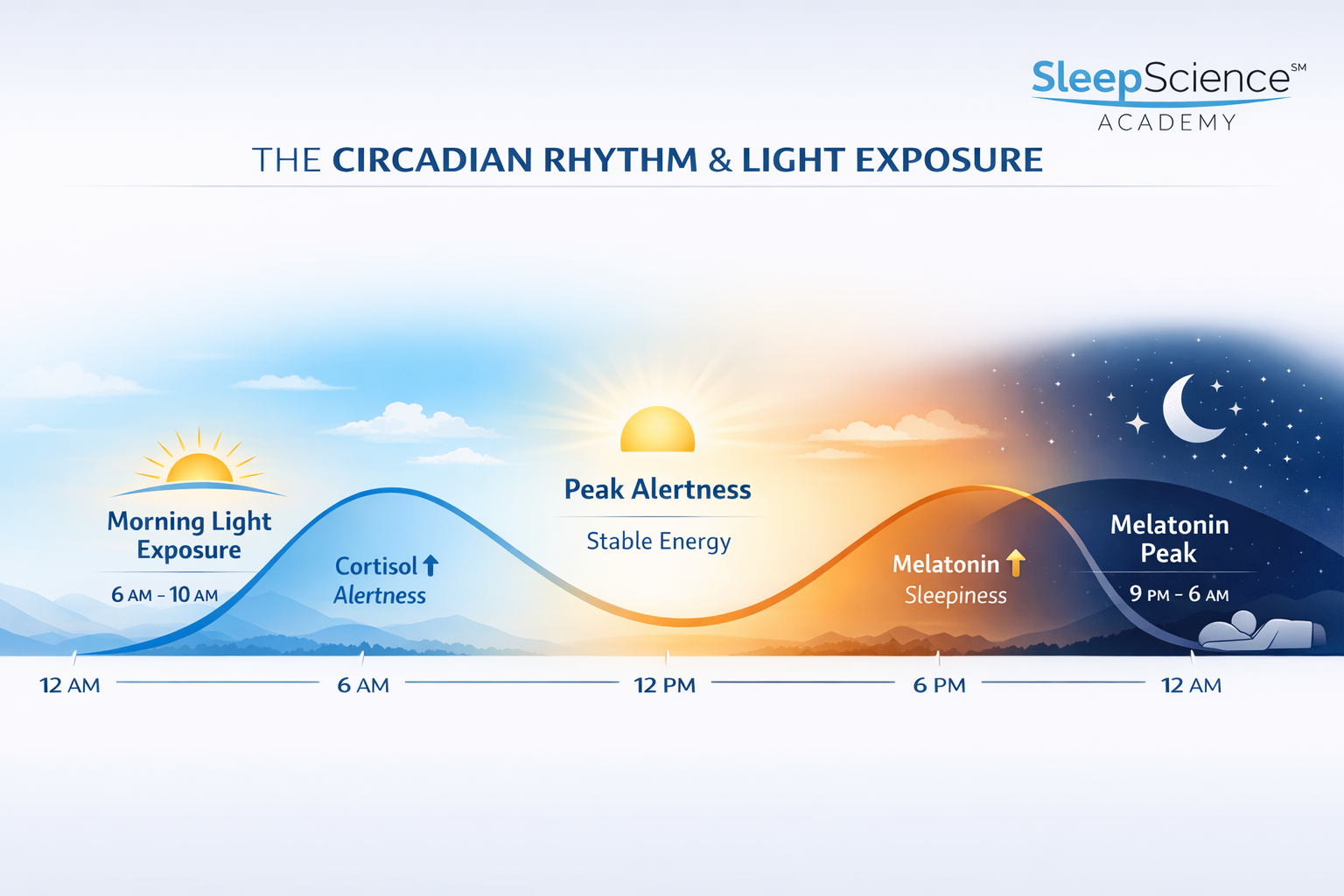 How light shapes your circadian rhythm. Morning sunlight helps prevent that tired but wired feeling at night.