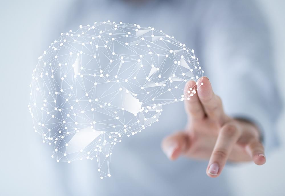 Digital brain illustration with connected neural nodes, representing sleep science, cognitive therapy, and brain-based insomnia treatment.
